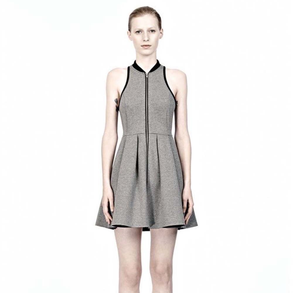 T by Alexander Wang zip up, racer back mini dress